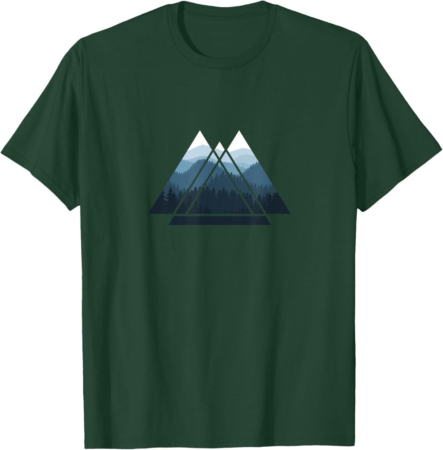 Outdoor Nature Trees Forest Minimalism Triangle Climate Protection T-Shirt - T-Shirt | Forest