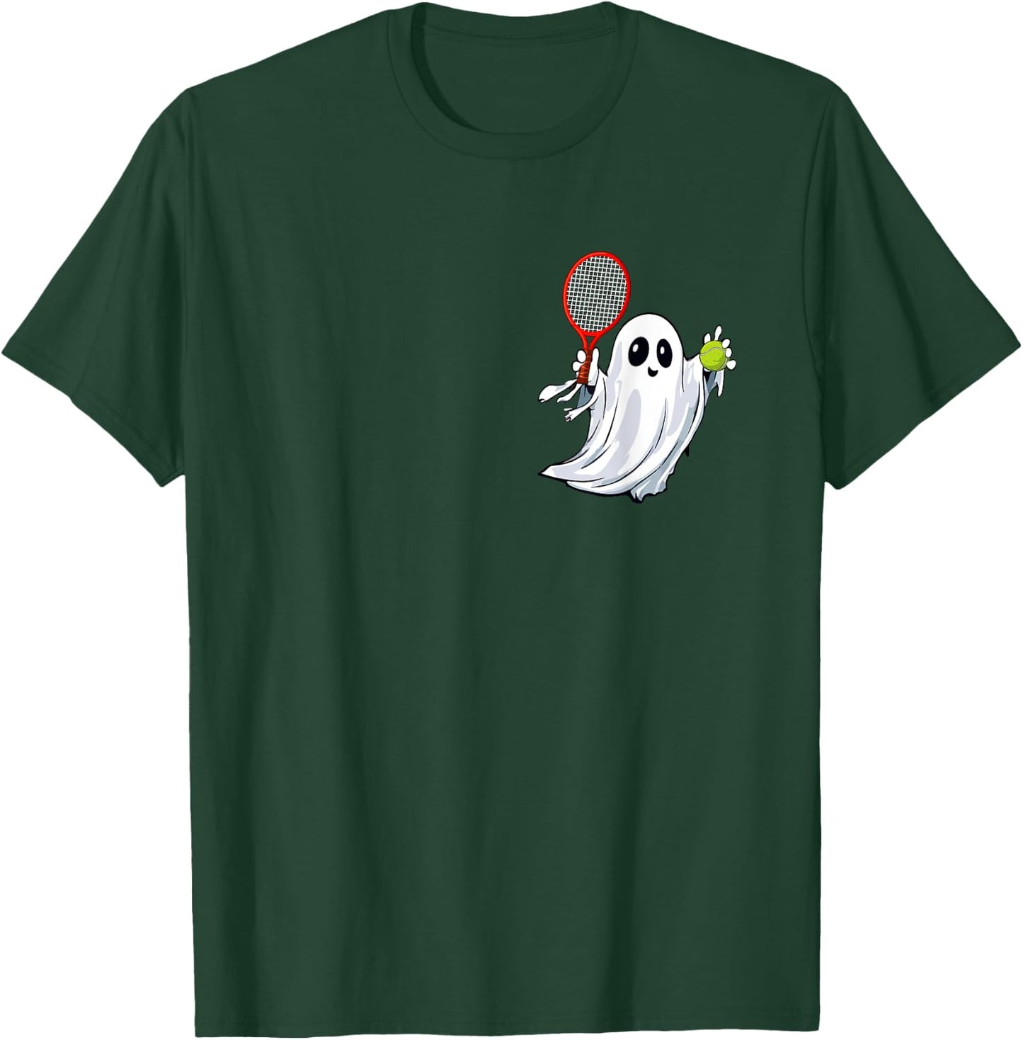 Boo Ghost Playing Tennis Halloween Costume Player Kids T-Shirt - T-Shirt | Forest