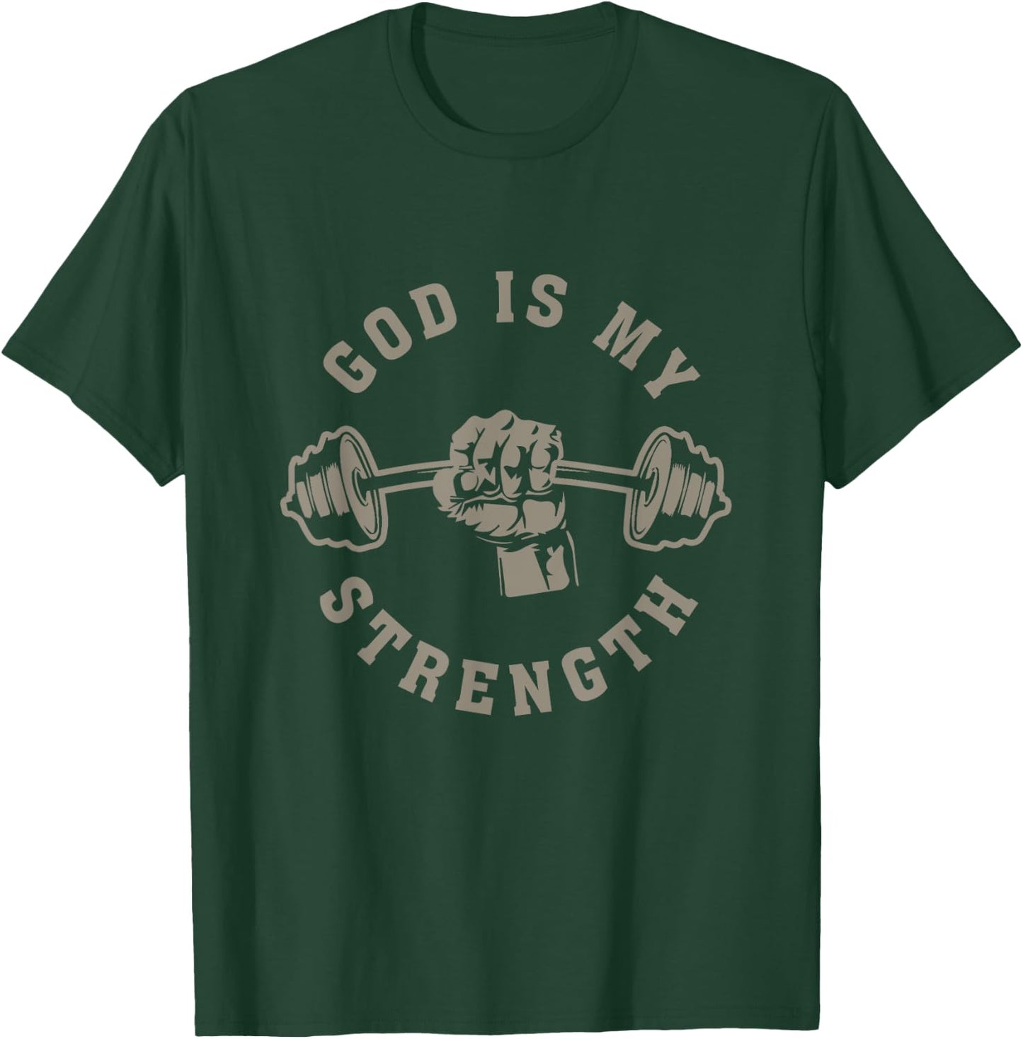 God Is Vintage Art Gym Christian Workout Fitness My Strength , Small, Black T-Shirt - T-Shirt | Forest