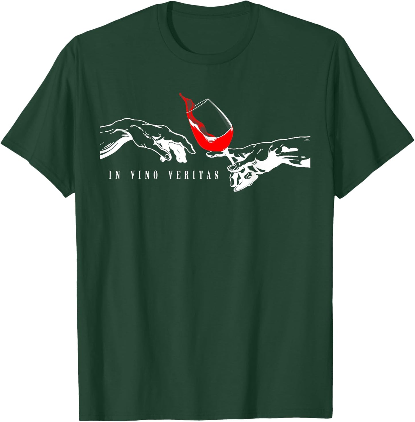IN VINO VERITAS Creation of Adam Vino Digga Red Wine T-Shirt - T-Shirt | Forest