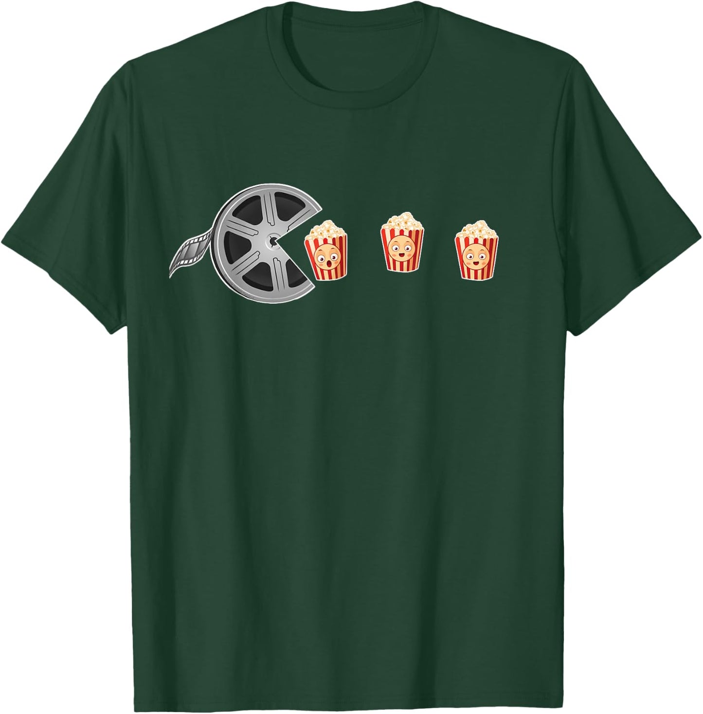 Dibble Dabble Designs Movie Popcorn Film Reel Kids Movie Night Funny Movie , Small, Black T-Shirt - T-Shirt | Forest