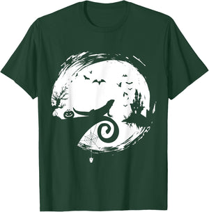 Bearded Dragon Halloween Costume Moon Silhouette Creepy T-Shirt - T-Shirt | Forest