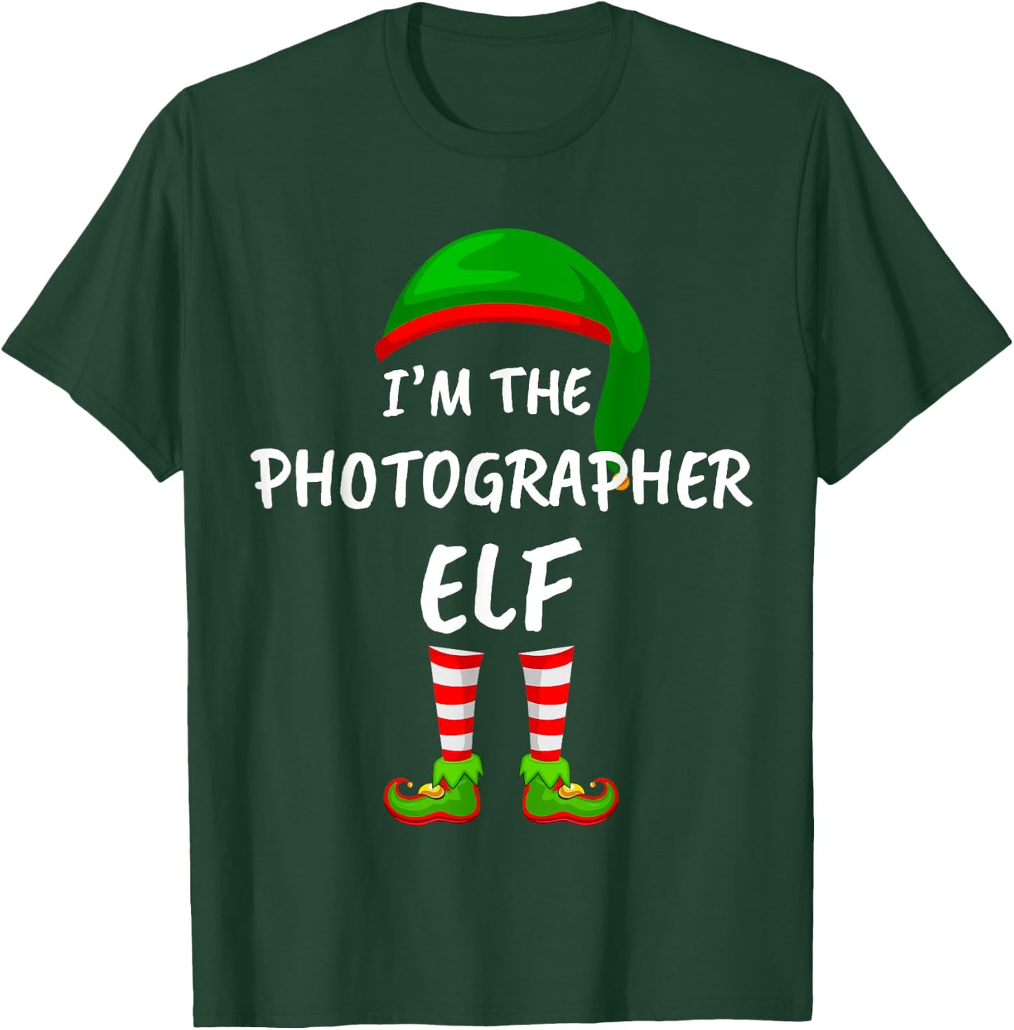 Matching Family I'm The Photographer Elf Christmas T-Shirt - T-Shirt | Forest