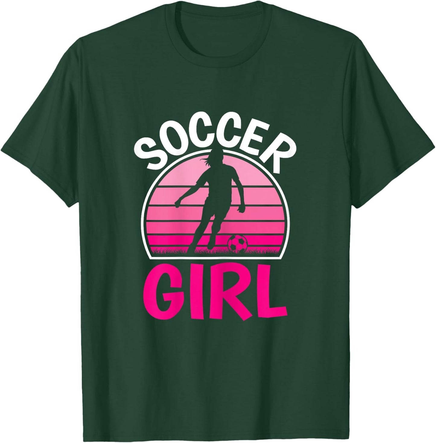 Cute Soccer Girl Pink Soccer Player Women Girls T-Shirt - T-Shirt | Forest