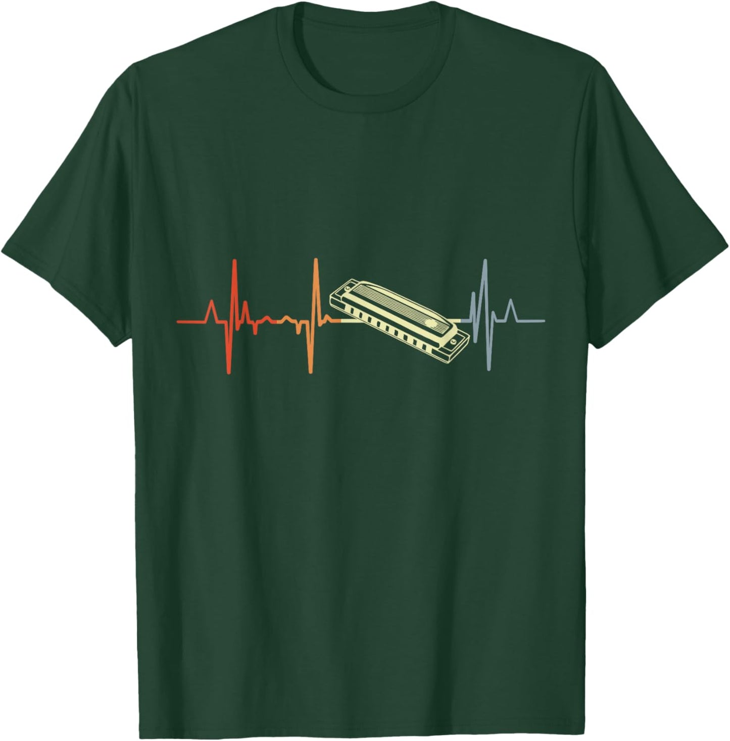 I Love my Harmonica ECG T-Shirt - T-Shirt | Forest