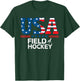 United States Flag Field Hockey USA Team Sport Field Hockey T-Shirt - T-Shirt | Forest