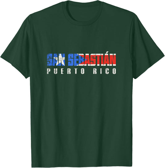 San Sebastián Puerto Rico, Puerto Rican flag T-Shirt - T-Shirt | Forest
