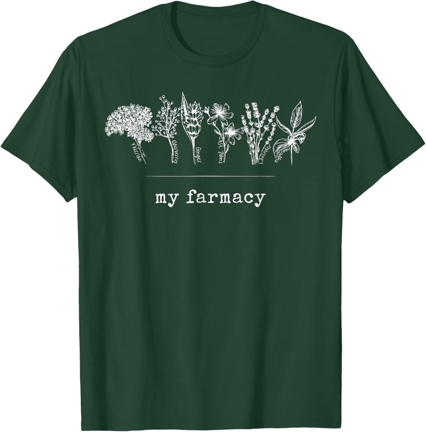 Retro Herbal My Farmacy Plants Medicinal Farmacy Apothecary T-Shirt - T-Shirt | Forest