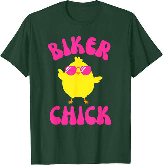 CUTE Motorcycle Biker Chick Pink Retro T-Shirt - T-Shirt | Forest