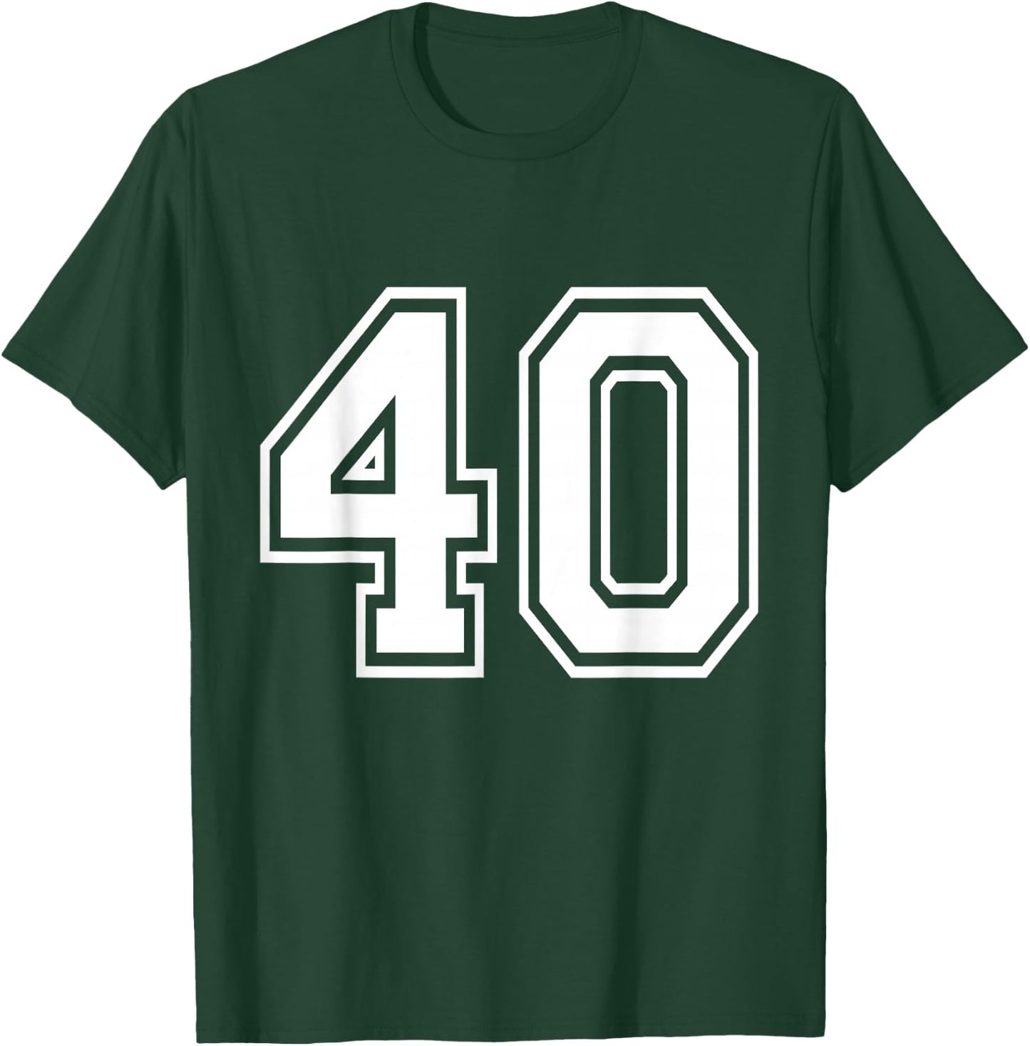 Number 40 Front + Back Varsity Sports Team 40th Birthday T-Shirt - T-Shirt | Forest