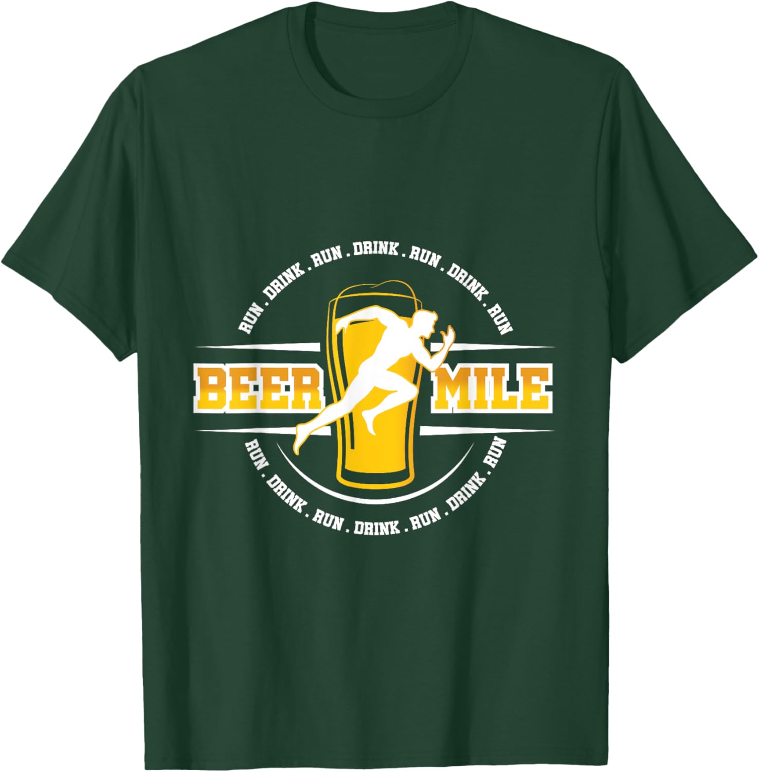 Beer Mile Run A Mile or Drink A Beer Race T-Shirt - T-Shirt | Forest