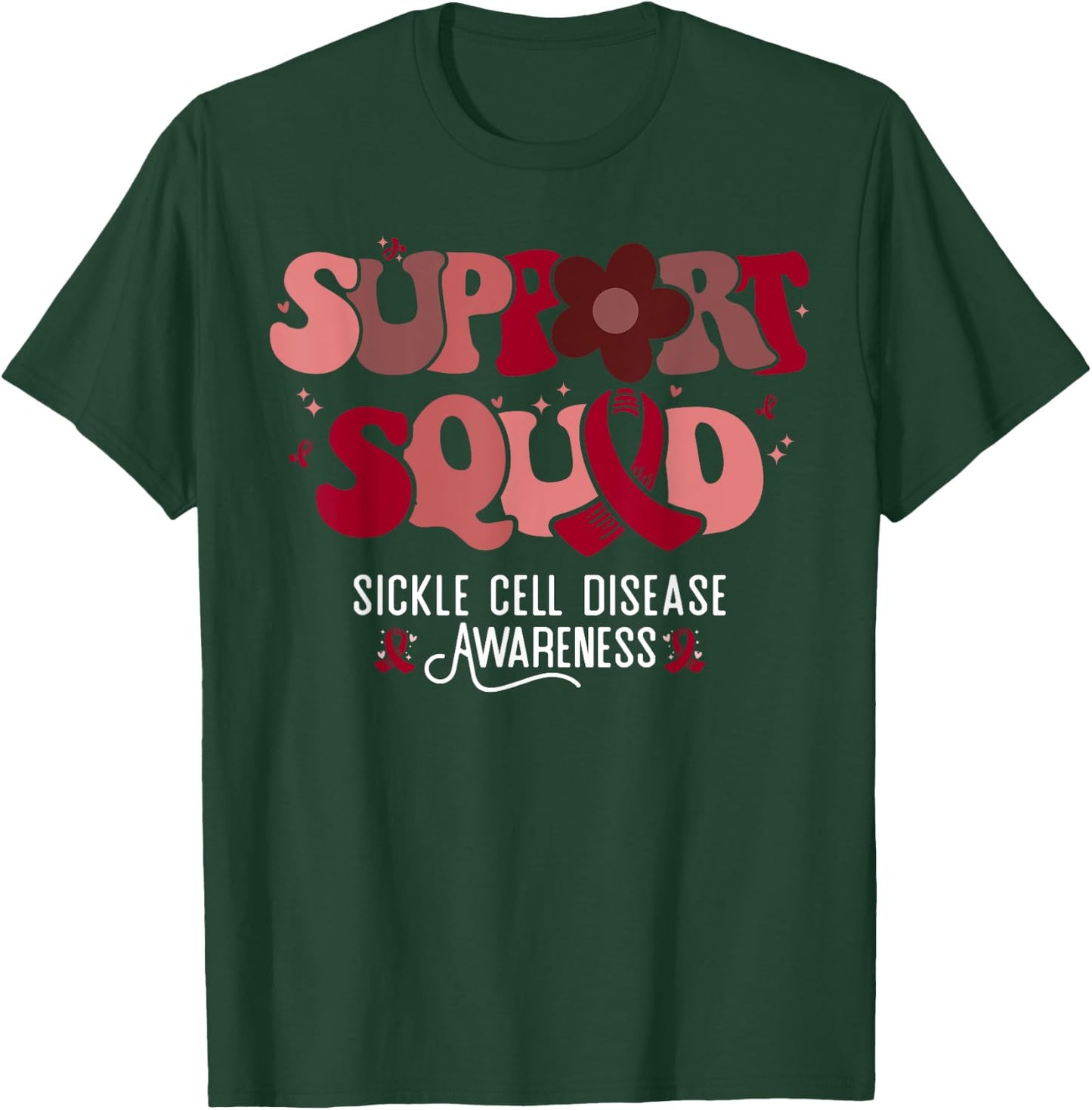 Sickle Cell Warrior Groovy Support Squad Sickle Cell Anemia T-Shirt - T-Shirt | Forest