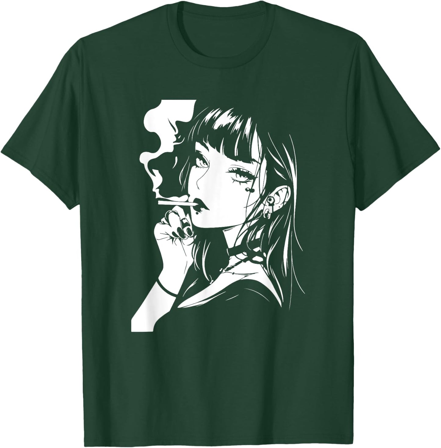 Grunge Anime Girl T-Shirt - T-Shirt | Forest