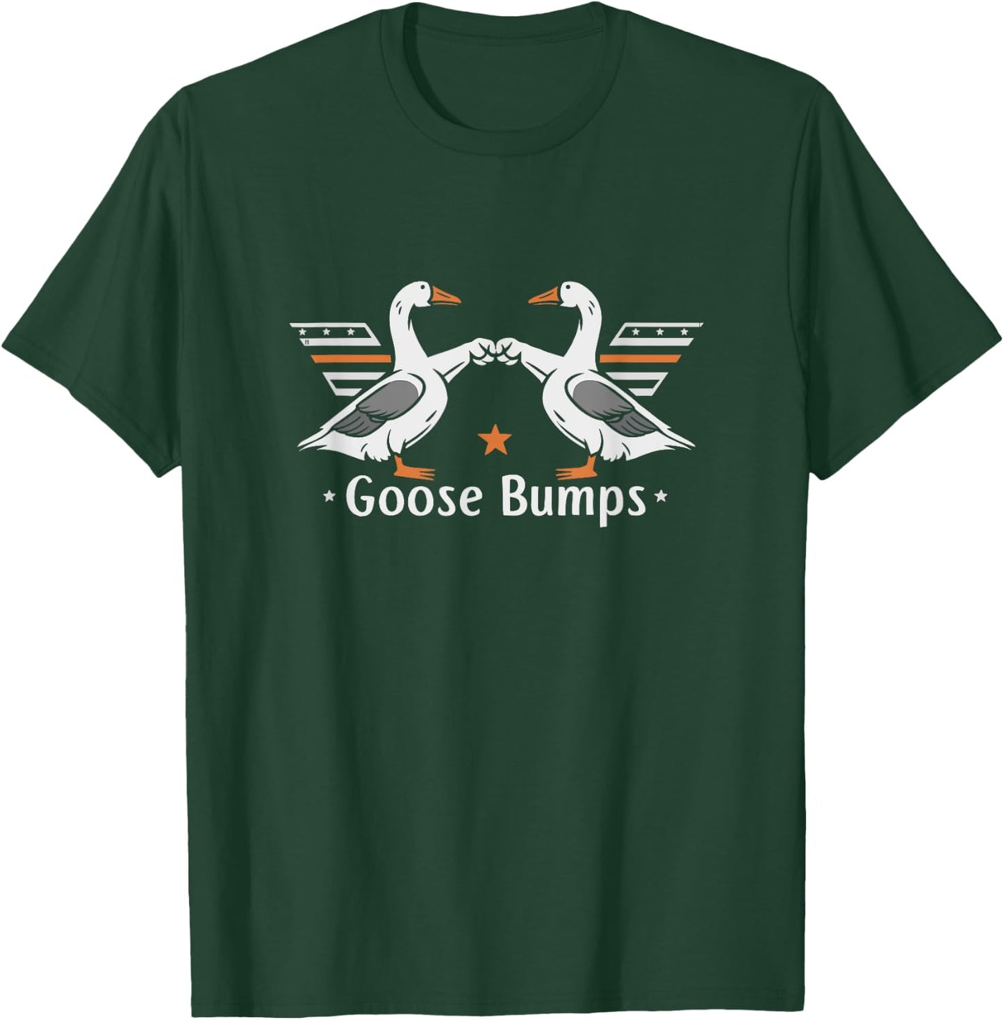 Goose Bumps Pun Fist Bump Funny Vintage Cartoon Geese T-Shirt - T-Shirt | Forest