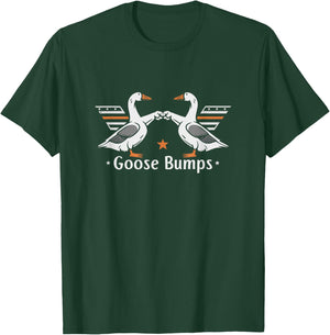 Goose Bumps Pun Fist Bump Funny Vintage Cartoon Geese T-Shirt - T-Shirt | Forest