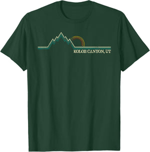Kolob Canyon Utah Retro Mountain Climbing Summer T-Shirt - T-Shirt | Forest