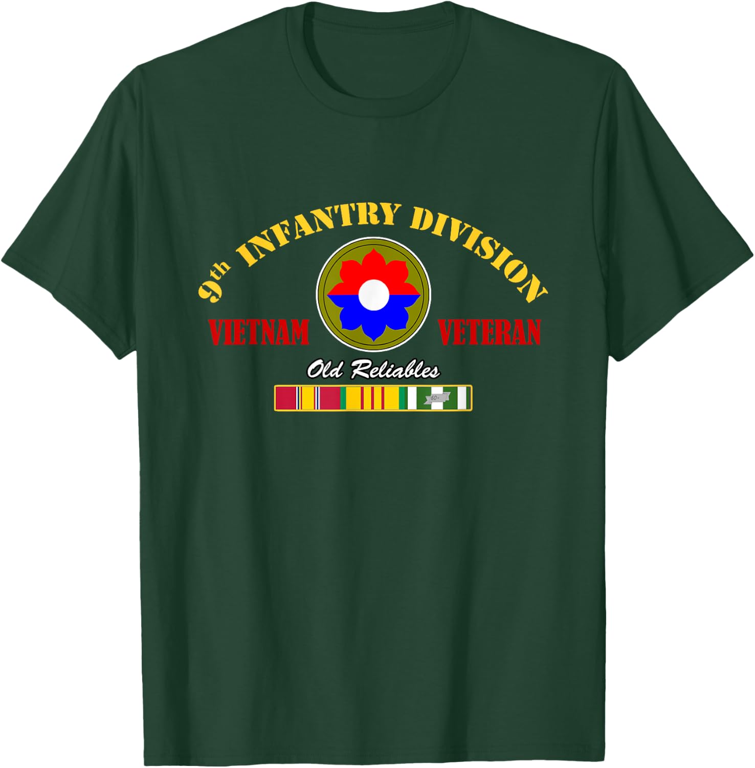 9th Infantry Division Vietnam Veteran Military Papa Xmas T-Shirt - T-Shirt | Forest