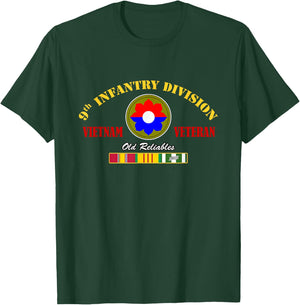 9th Infantry Division Vietnam Veteran Military Papa Xmas T-Shirt - T-Shirt | Forest