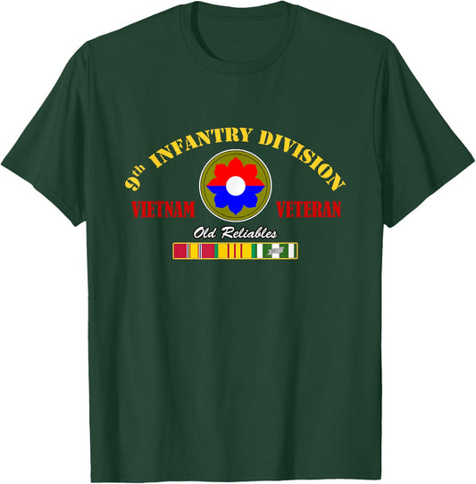9th Infantry Division Vietnam Veteran Military Papa Xmas T-Shirt - T-Shirt | Forest