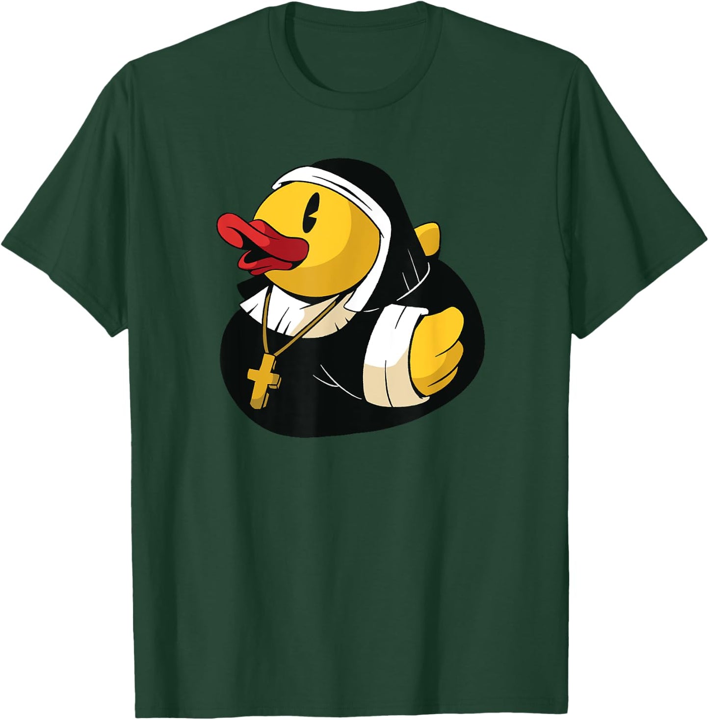 Rubber Duck Nun - Funny Halloween T-Shirt - T-Shirt | Forest