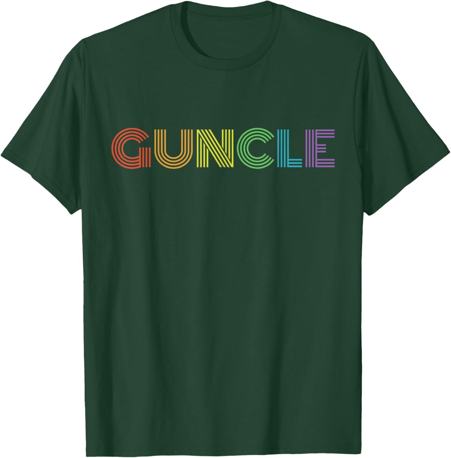 Fabulous Guncle Shirt - New Baby Gay Uncle Rainbow T-Shirt - T-Shirt | Forest