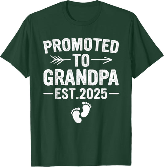 SOMMAS PREGNANCY ANNOUNCEMENT 1st Time Grandpa Est 2025 Gift New First Time Grandpa 2025 , Small, Black T-Shirt - T-Shirt | Forest