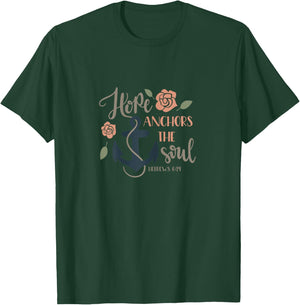 Hope Anchors the Soul Hebrews Bible Christian T-Shirt - T-Shirt | Forest