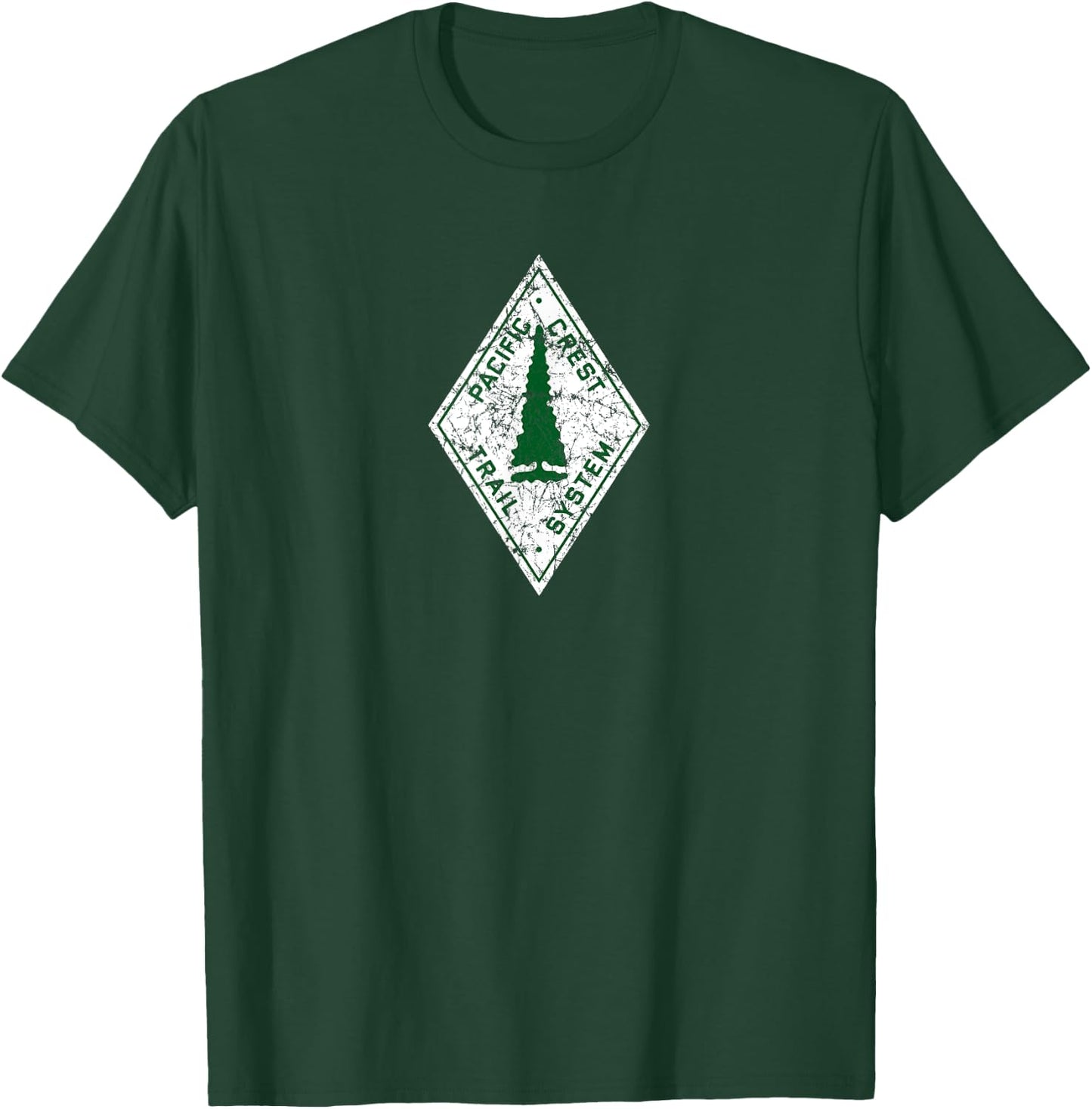 Pacific Crest Trail Marker Distressed , Small, Black T-Shirt - T-Shirt | Forest