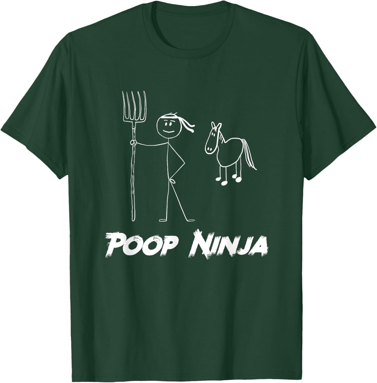 Rocky Ford Women's Horse Lover Barn Poop Ninja T-Shirt - T-Shirt | Forest