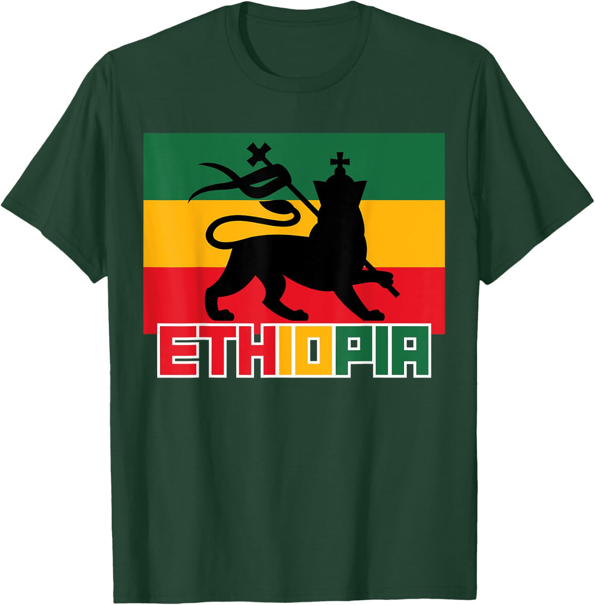 Ethiopia Ethiopian Apparel Lion Of Judah Art Design T-Shirt - T-Shirt | Forest