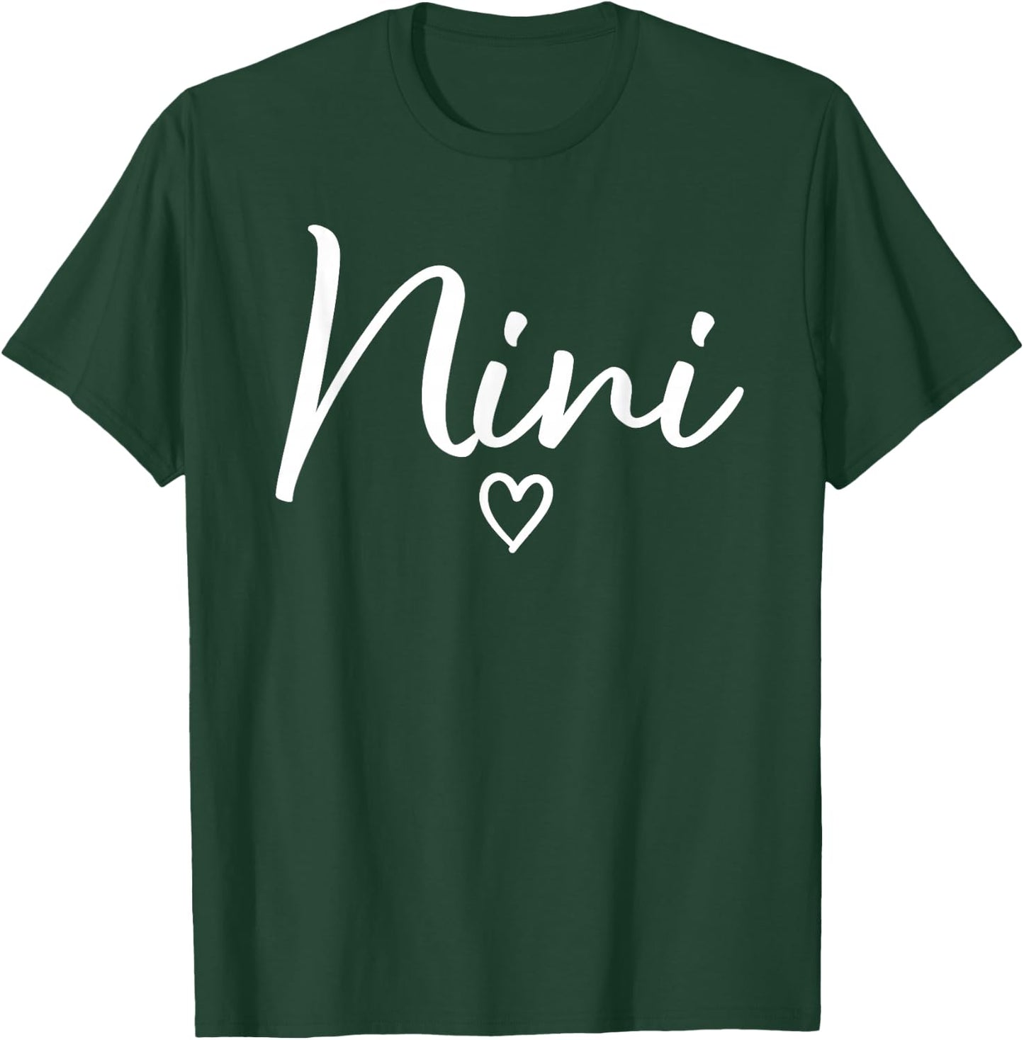 Nini Gifts Grandma Heart Mother's Day Nini T-Shirt - T-Shirt | Forest