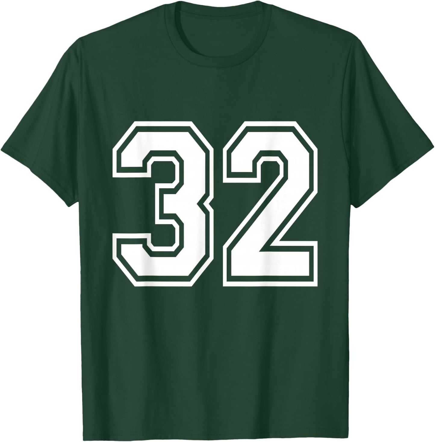 Number 32 Varsity Sports Team Jersey 32nd Birthday 32 Years T-Shirt - T-Shirt | Forest