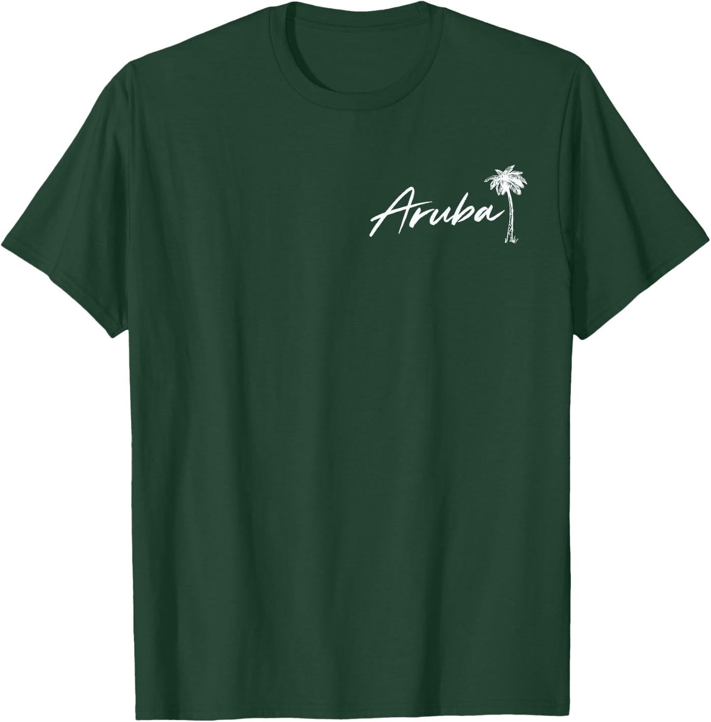 Aruba Beach Getaway Travel Designs -Adults Black Small Classic Fit Short Sleeve T-Shirt - T-Shirt | Forest