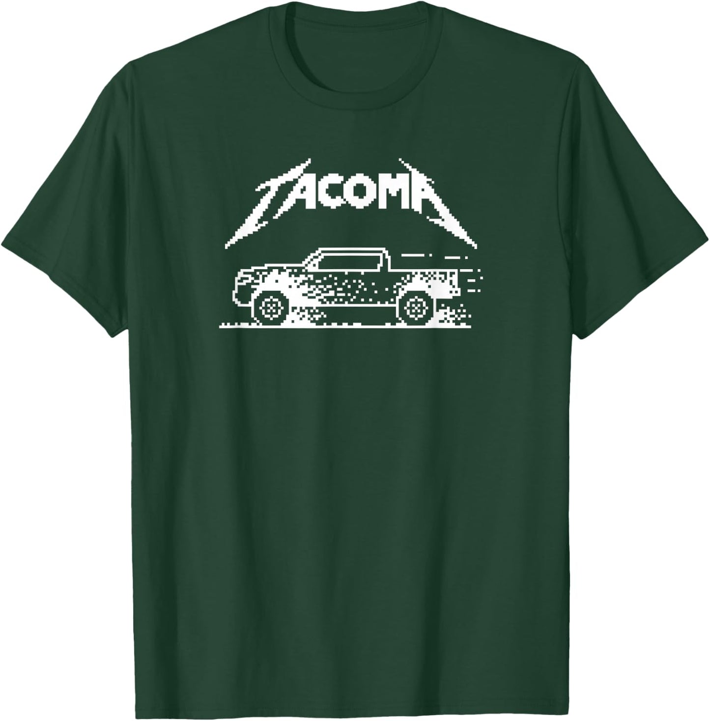 Tacoma Truck Metal Inspired Pixel Art Tacomatallica T-Shirt - T-Shirt | Forest