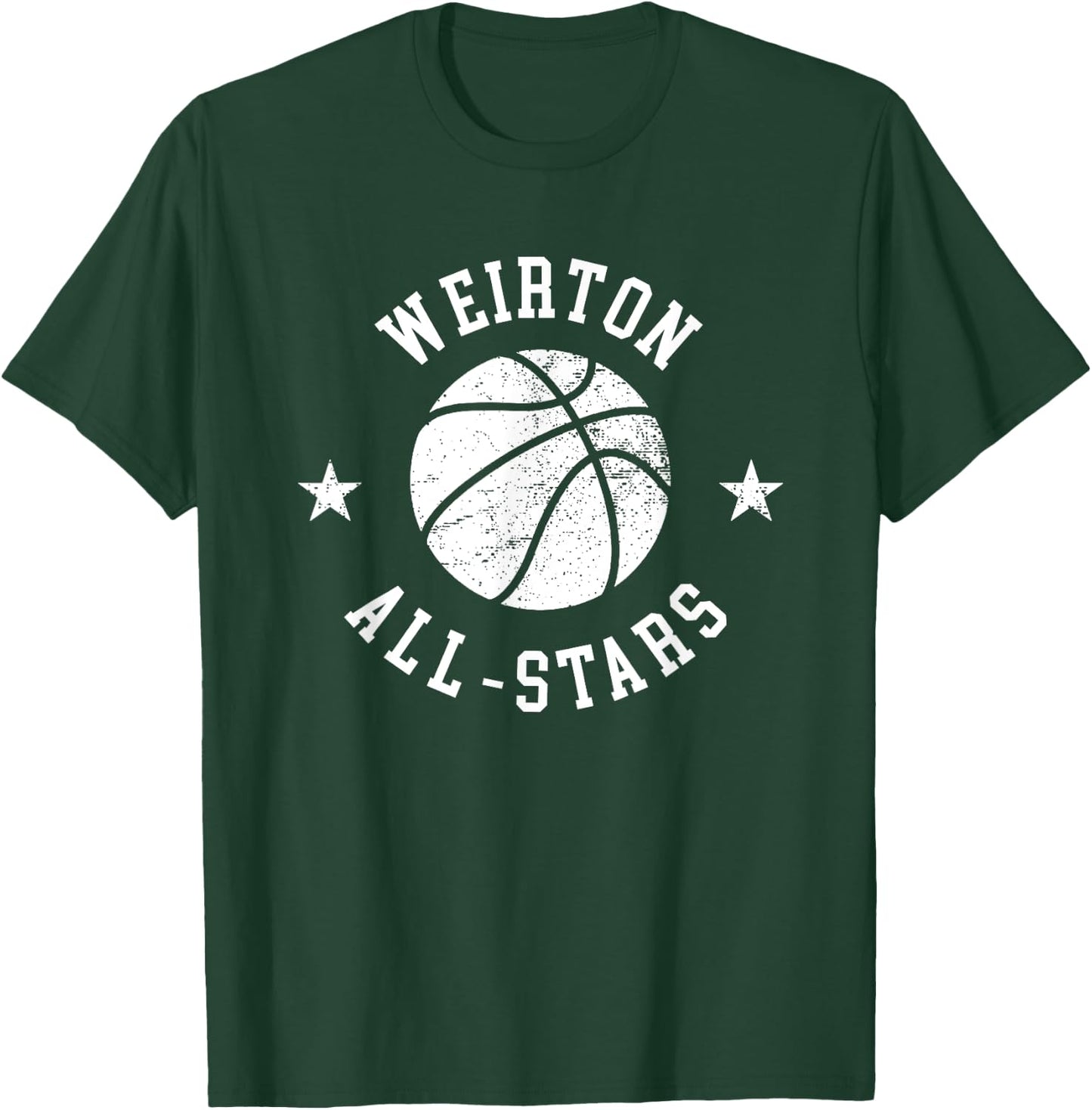 Weirton Vintage All-Stars Retro 80s Basketball T-Shirt - T-Shirt | Forest