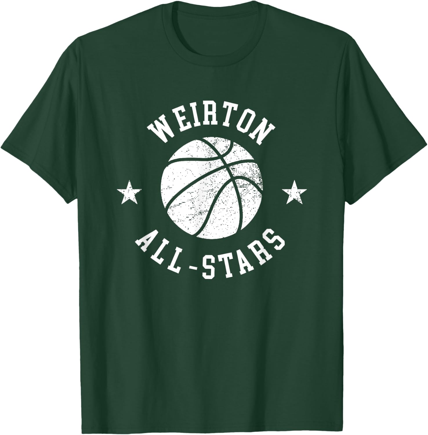Weirton Vintage All-Stars Retro 80s Basketball T-Shirt - T-Shirt | Forest