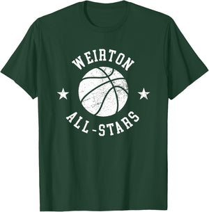 Weirton Vintage All-Stars Retro 80s Basketball T-Shirt - T-Shirt | Forest