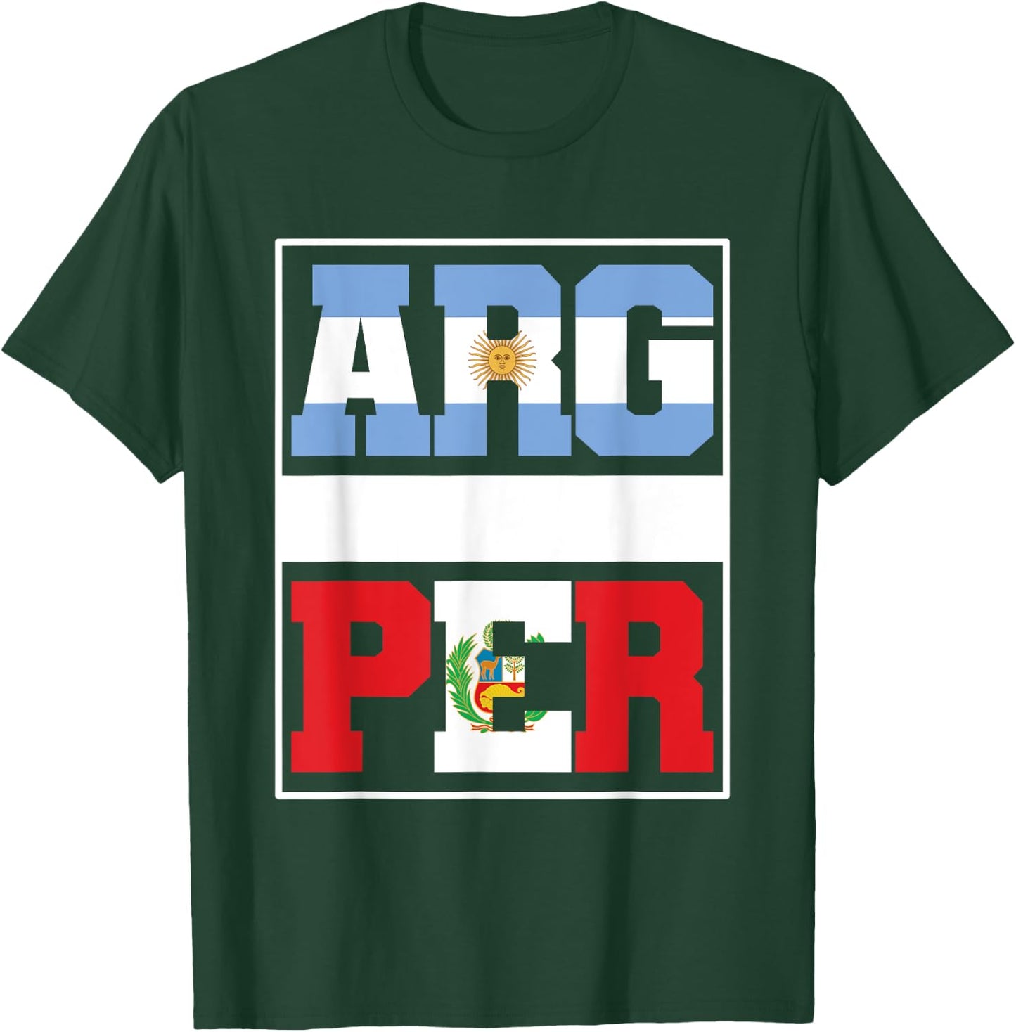 Half Argentinian half Peruvian Mixed Heritage Argentina Peru T-Shirt - T-Shirt | Forest