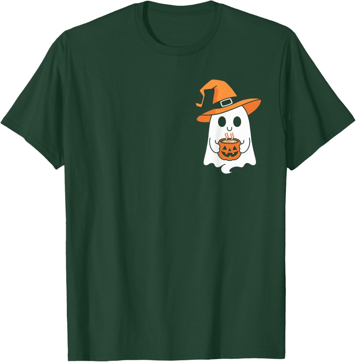 Ghost Drinking Coffee Funny Halloween Costume Coffee Lover T-Shirt - T-Shirt | Forest