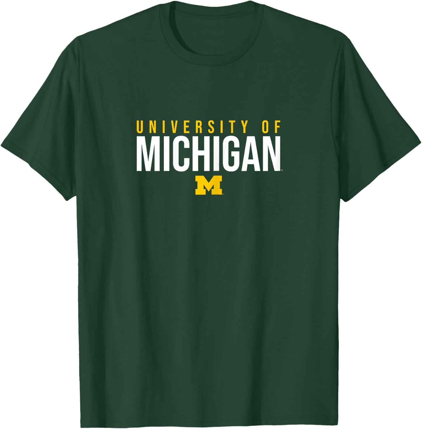 University of Michigan Wolverines U of M Stacked T-Shirt - T-Shirt | Forest