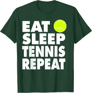 Eat Sleep Tennis Repeat T-Shirt - T-Shirt | Forest