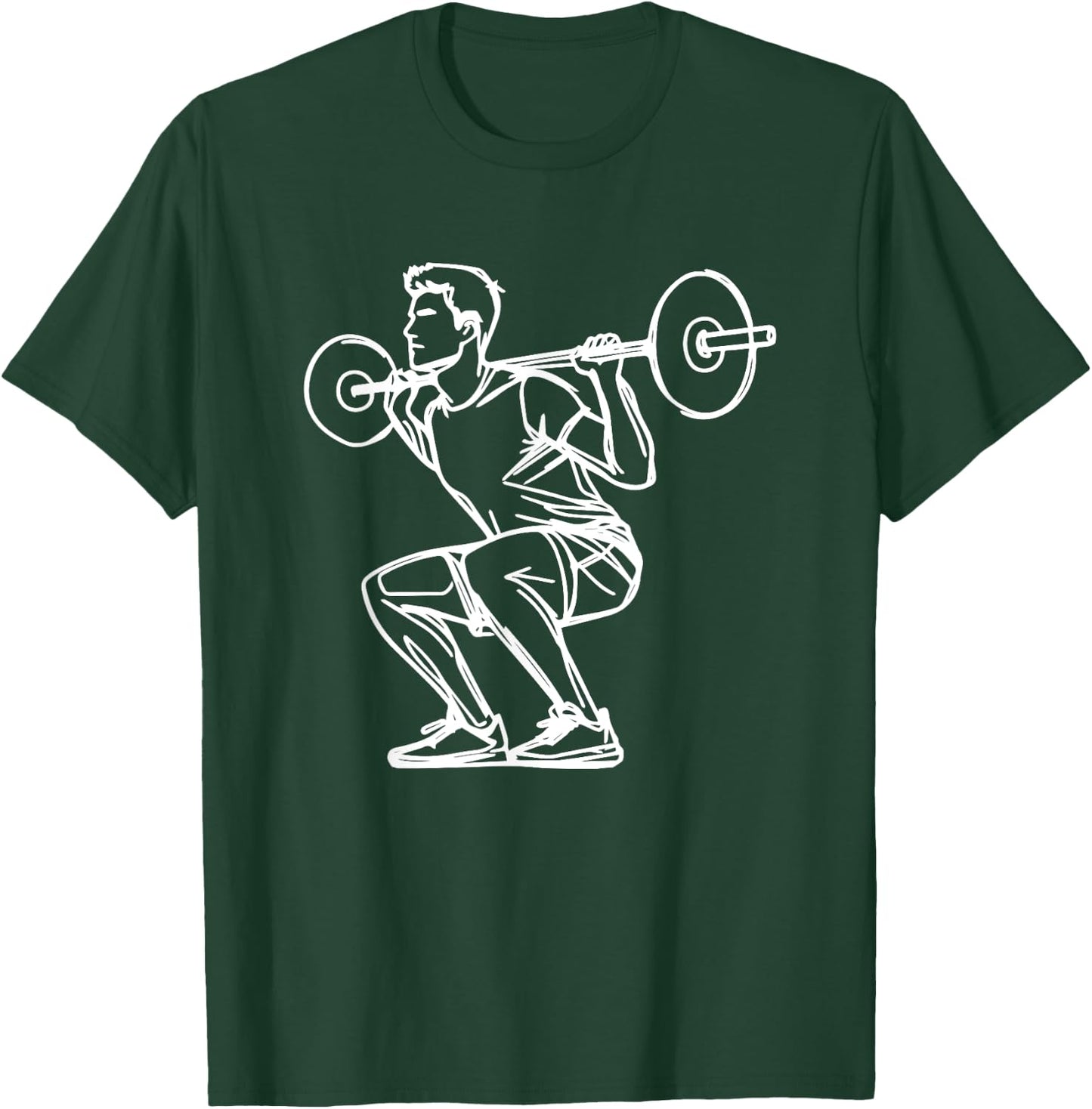 Weightlifting Sketch Fitness Lover for Boys T-Shirt - T-Shirt | Forest