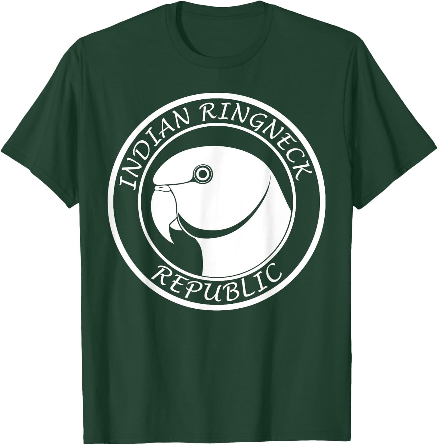 Indian Ringneck Parrot Face (White) T-Shirt - T-Shirt | Forest