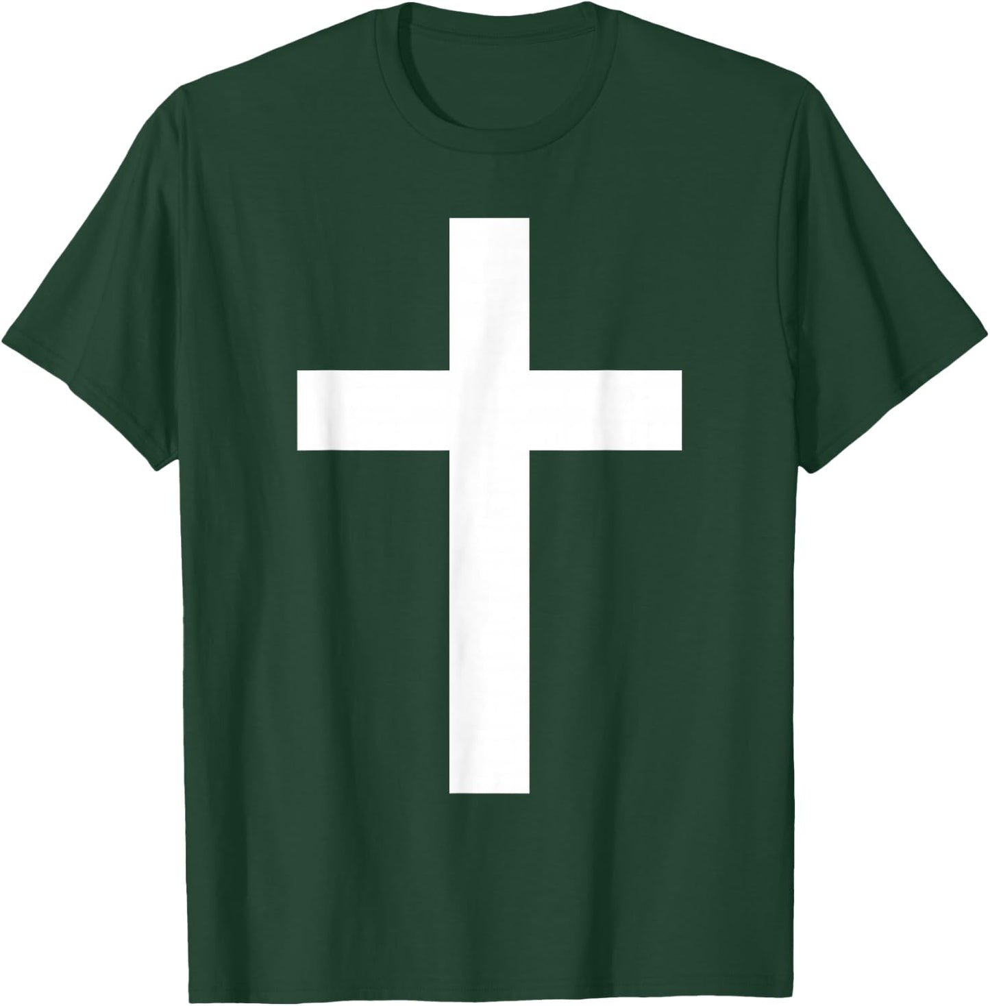 White Christian Jesus Cross Black T-Shirt - T-Shirt | Forest