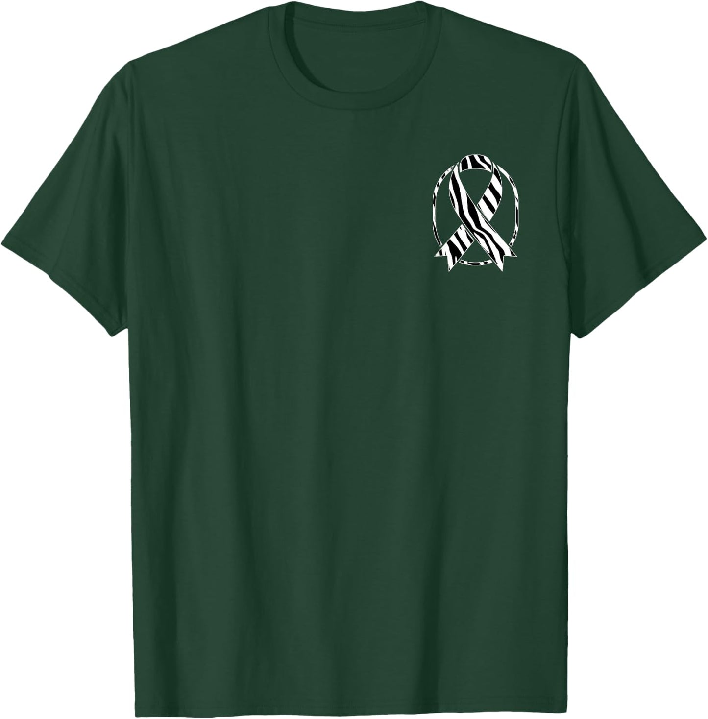 Zebra Ribbon Carcinoid Cancer Awareness T-Shirt - T-Shirt | Forest