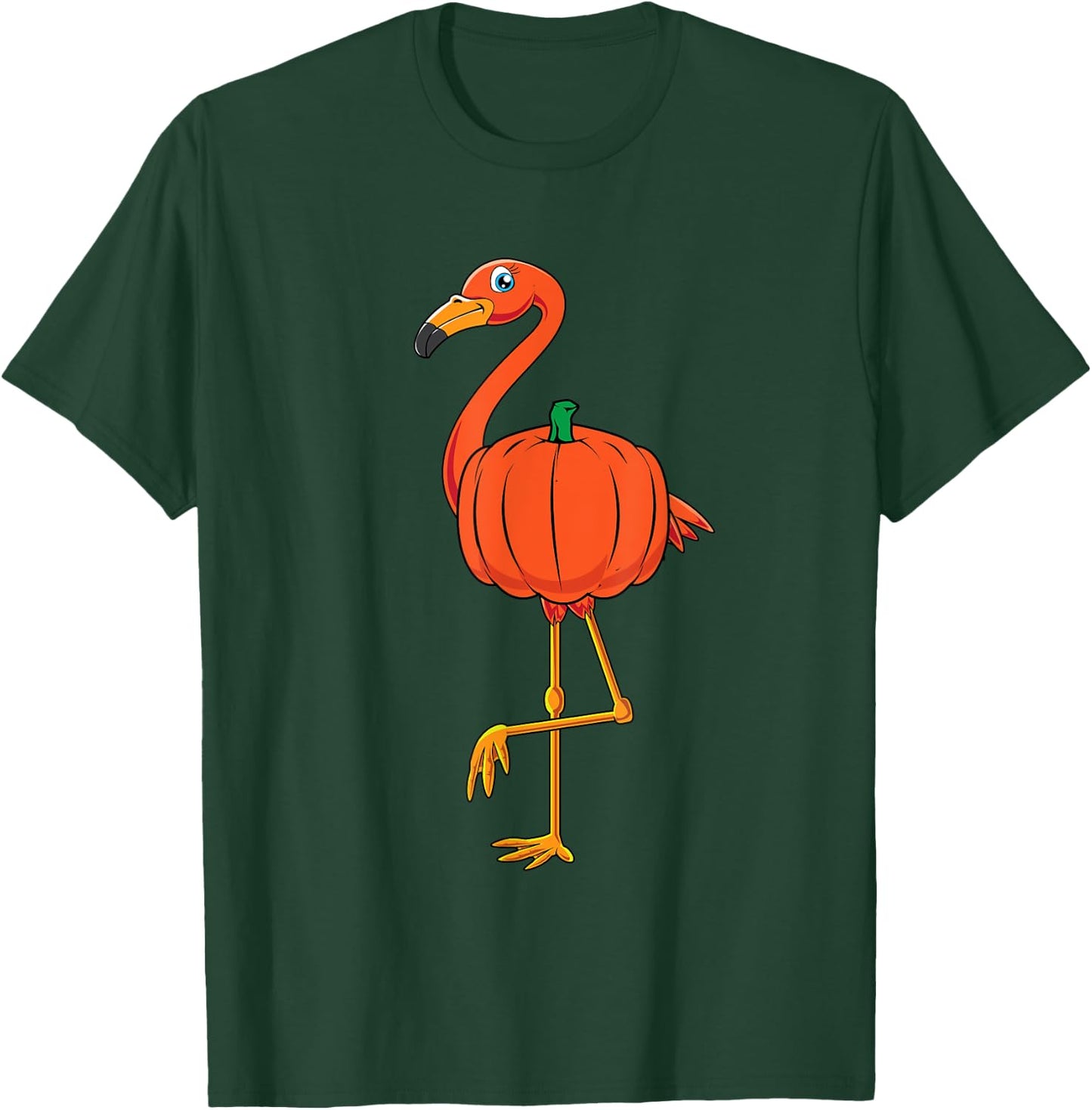 Flamingo Pumpkin Shirt Halloween Cute Flamingo Lover Costume T-Shirt - T-Shirt | Forest