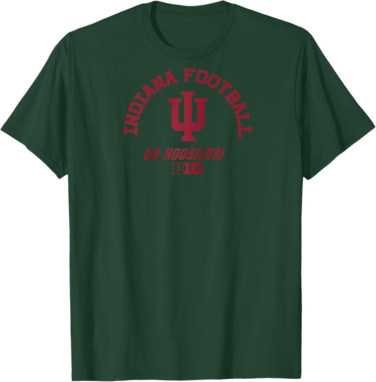 Indiana Hoosiers Big 10 Football Officially Licensed Raglan Baseball T-Shirt - T-Shirt | Forest
