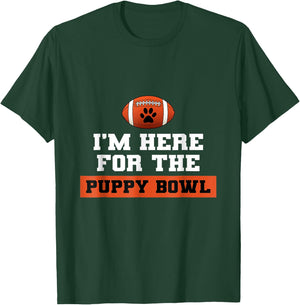 I'm Here For The Puppy Bowl Funny Dog T-Shirt - T-Shirt | Forest
