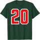 Number #20 Sport Red Varsity Number T-Shirt - T-Shirt | Forest