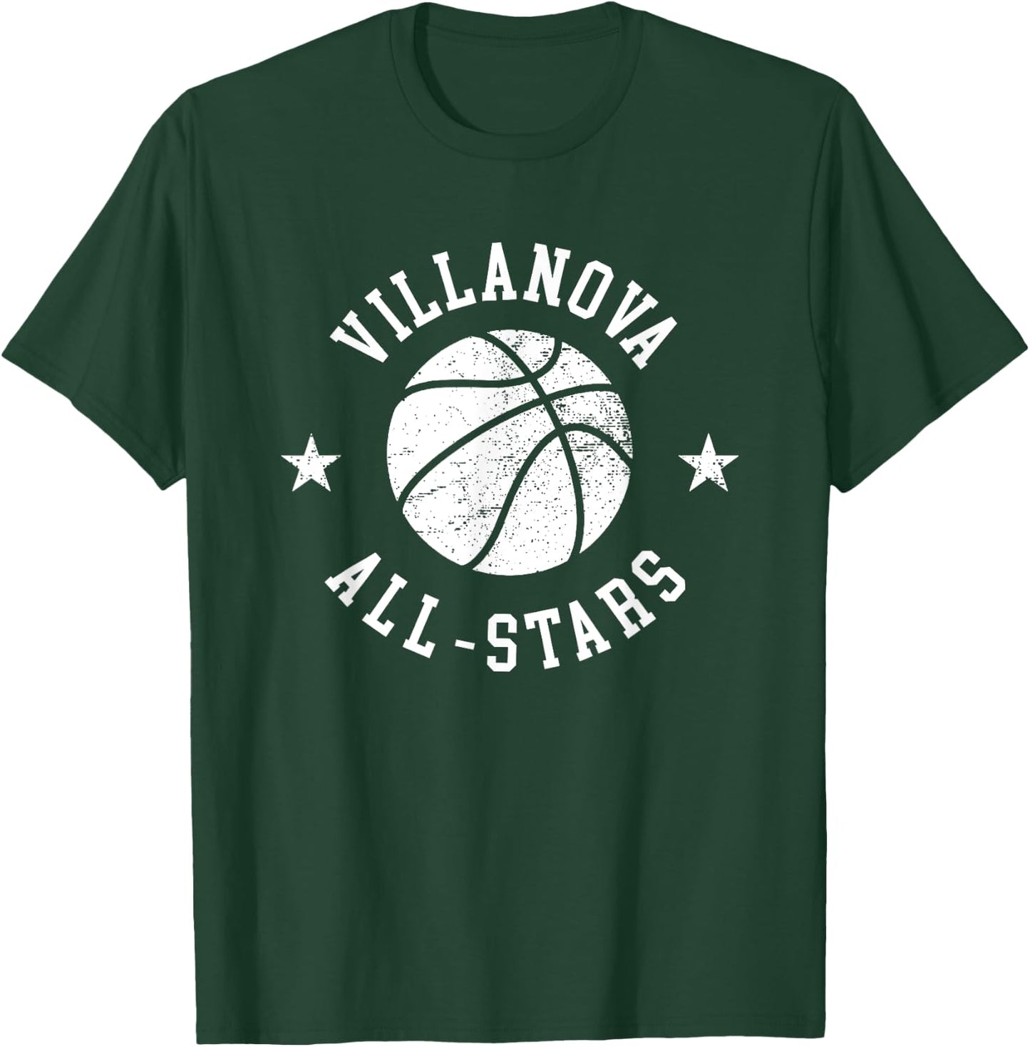 Villanova Vintage All-Stars Retro 80s Basketball T-Shirt - T-Shirt | Forest